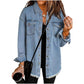 🍂Early Autumn Sale - 50% Off!💕✴️Oversized Fringe Denim Jean Jacket with Pocket