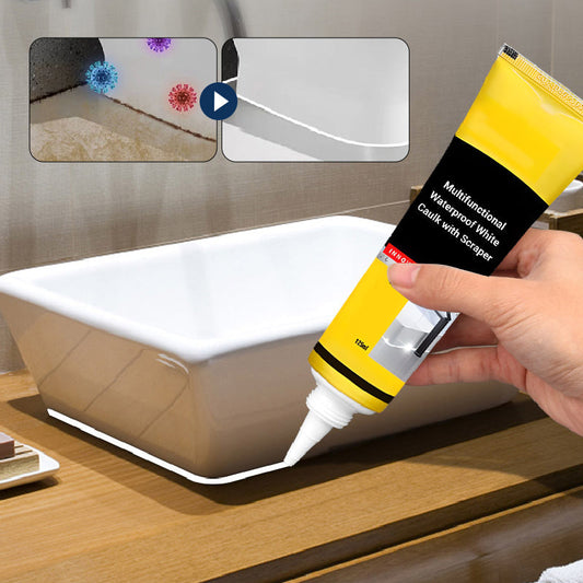 🏠🔥LAST DAY PROMOTION - 50%OFF🔥Multifunctional Waterproof White Caulk with Scraper
