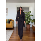 🌷Spring presale 49% OFF🍃Elegant Black Beaded Top & Wide-Leg Pants (2 PCS Set)