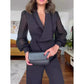 🌷Spring presale 49% OFF🍃Elegant Black Beaded Top & Wide-Leg Pants (2 PCS Set)