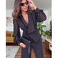 🌷Spring presale 49% OFF🍃Elegant Black Beaded Top & Wide-Leg Pants (2 PCS Set)
