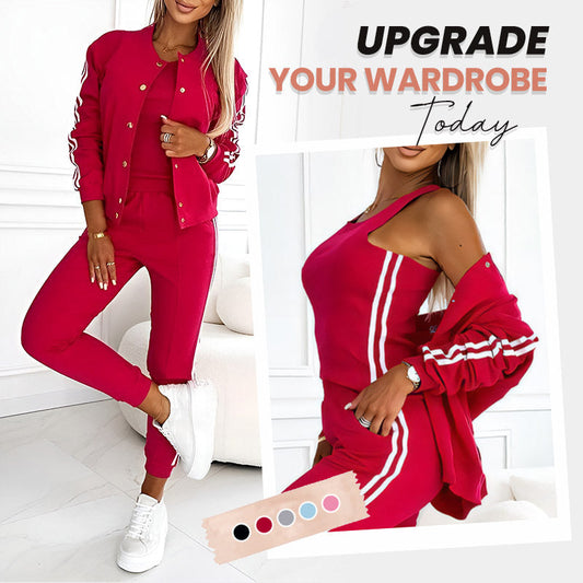 ❤️⏳Time-Limited Special 70% Off⏰Women's Three-piece Baseball Jacket And Pants Set