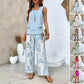 🌺Mother's Day Hot Sale 50% OFF🌺Women’s Trendy Print 2 Piece Outfits Sleeveless Top & Pants✨