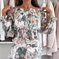 🌸Seasonal dress 50% OFF🌸Floral Print Off-Shoulder Top & Maxi Skirt Two-Piece Set✨