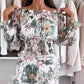 🌸Seasonal dress 50% OFF🌸Floral Print Off-Shoulder Top & Maxi Skirt Two-Piece Set✨