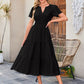 ⏰💜2026 Summer Hot Sale 50% OFF🎉Women's Lightweight Short Sleeve V Neck Elastic Waist Dress