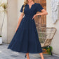 ⏰💜2026 Summer Hot Sale 50% OFF🎉Women's Lightweight Short Sleeve V Neck Elastic Waist Dress