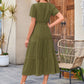 🌷Seasonal dress 50% discount🌷Women's Casual Spring Short Sleeve V Neck Maxi Dress