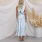 ⌛✨2025 Hot Sale 50% OFF🎨Love In The Garden Floral Halter Neck Elastic Waist Maxi Dress