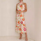 ⌛✨2025 Hot Sale 50% OFF🎨Love In The Garden Floral Halter Neck Elastic Waist Maxi Dress
