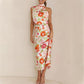 ⌛✨2025 Hot Sale 50% OFF🎨Love In The Garden Floral Halter Neck Elastic Waist Maxi Dress