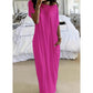 💃Last Day Special Discount❤️Women's Summer Casual Loose Solid Color Short-Sleeve Long Dress