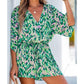 ☀️Summer Cool Deal: 49% OFF!!😍🎨Women's Summer Casual V-Neck Printed Jumpsuit with Waist Tie and Dolman Sleeves