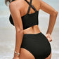 💃2025 New Type - 50% OFF 👙Textured Knot-Front High-Waisted Bikini Set🌊
