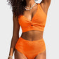 💃2025 New Type - 50% OFF 👙Textured Knot-Front High-Waisted Bikini Set🌊