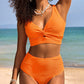 💃2025 New Type - 50% OFF 👙Textured Knot-Front High-Waisted Bikini Set🌊