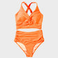 💃2025 New Type - 50% OFF 👙Textured Knot-Front High-Waisted Bikini Set🌊