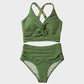 💃2025 New Type - 50% OFF 👙Textured Knot-Front High-Waisted Bikini Set🌊