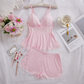 💕LAST DAY SPECIAL PRICE: ￡11.99!!💕Lace Trimmed V-Neck Camisole & Shorts Sleepwear Set