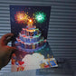 🎂🎉Birthday Cards With Fireworks & Pop Up Cake & Blow-able Music✨