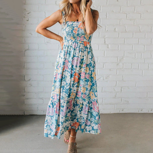 ✴️Hot Sale 49% Off💃Women's Floral Print Strap Flowy Dress
