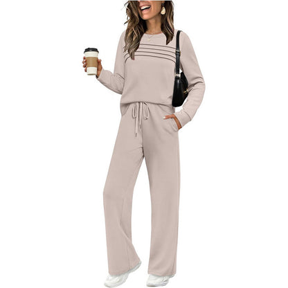 🥳2026 HOT SALE🥳💞50K+ SOLD!✨Women's Crew Neck Top & Drawstring Pants Set