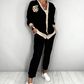 🎁Black Friday Sale - 50% OFF😍👠Limited-time offer-Women’s Casual V-Neck Top & High Waist Pants 2-Piece Set