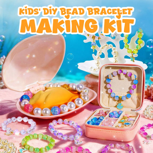 🎁Christmas Gift idea 49%OFF - 🦪Oyster shell beaded gift box🎅Kids' DIY Bead Bracelet Making Kit💎