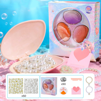 🎁Christmas Gift idea 49%OFF - 🦪Oyster shell beaded gift box🎅Kids' DIY Bead Bracelet Making Kit💎