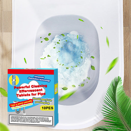 🔥Powerful Cleaning Effervescent Tablets for Pipe, Fast Dissolve Hair Grease Clogs, Deodorizing Antibacterial Pipe Cleaner for Sink Toilet Floor Drain