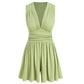 ⏳Time-Limited Special⏰Women's Sleeveless V-Neck Ruched Waist Romper