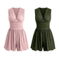 ⏳Time-Limited Special⏰Women's Sleeveless V-Neck Ruched Waist Romper