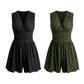 ⏳Time-Limited Special⏰Women's Sleeveless V-Neck Ruched Waist Romper