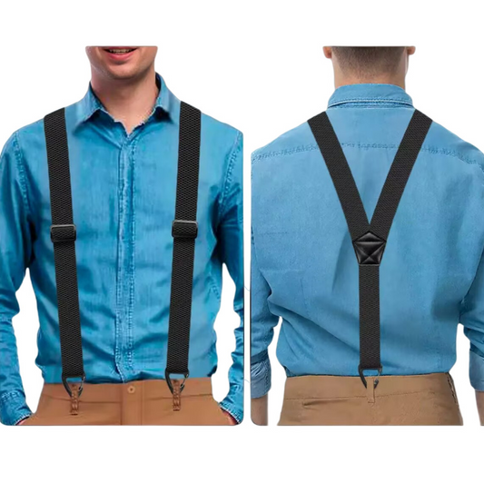 ⚡50K+ SOLD!💥ONLY ￡7.99!!📢Men's X-Back Suspenders with Hook Clips