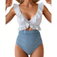 🏖️Summer Hot Sale 50% OFF🌊 Aqua Eve Women’s Tummy-Control One-Piece Swimsuit💃Flattering V-Neck🩱Ruched Slimming Design🌸Elegant Ruffle & Chic Cut-Out 💕