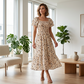 🌈2026 Summer Hot Sale 50% OFF!✨Square Neck Floral Midi Dress – Smocked Bodice, Flowy Tiered Skirt, Romantic 🌸1