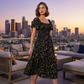 🌈2026 Summer Hot Sale 50% OFF!✨Square Neck Floral Midi Dress – Smocked Bodice, Flowy Tiered Skirt, Romantic 🌸1