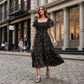 🌈2026 Summer Hot Sale 50% OFF!✨Square Neck Floral Midi Dress – Smocked Bodice, Flowy Tiered Skirt, Romantic 🌸1