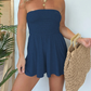 🔥Summer Womens Romper 🔥 Strapless Tube &Beach Vacation Clothes Ruffle&Jumpsuits Pockets