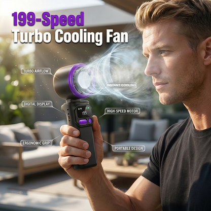 199-Speed Digital Display HandheldCooling Fan