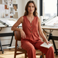 🌿Women's Natural Linen-Blend Sleeveless Button Top and Loose Pants Set