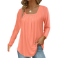 💕LAST DAY SALE ONLY ￡11.99!!💕🌿 Cotton Elegant Pleated Square Neck Top