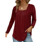 💕LAST DAY SALE ONLY ￡11.99!!💕🌿 Cotton Elegant Pleated Square Neck Top