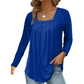 💕LAST DAY SALE ONLY ￡11.99!!💕🌿 Cotton Elegant Pleated Square Neck Top