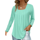 💕LAST DAY SALE ONLY ￡11.99!!💕🌿 Cotton Elegant Pleated Square Neck Top