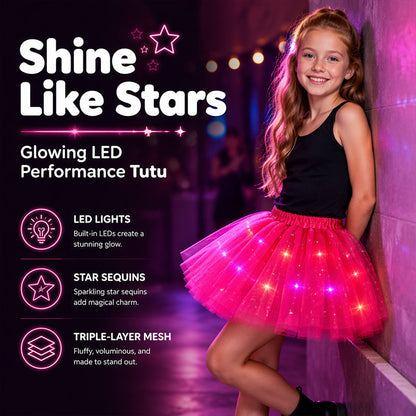 🎁LED Light Up Sequin Tutu Skirt Star Mesh Princess Skirt for Girls and Adults1
