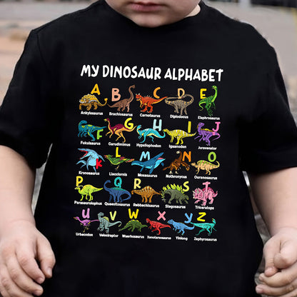 🦖Hot Sale 50% OFF✨Kids Dinosaur Alphabet Graphic T-Shirt1