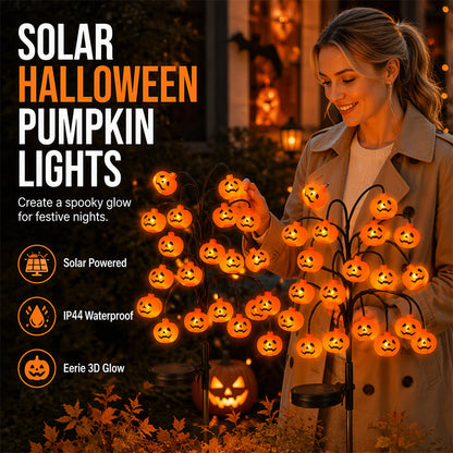 ⏳LAST DAY SALE ONLY ￡12.99!🌃Waterproof Halloween Pumpkin Solar Branch Lights