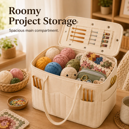 💞2026 HOT SALE🥳💞50K+ SOLD! ✨ 50% OFF!💥🔥Canvas Yarn Storage Bag with Needle Pockets
