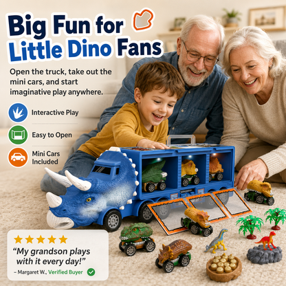🏆Flash Sale⚡Almost Gone-💥Interactive Dinosaur Transporter Toy Truck